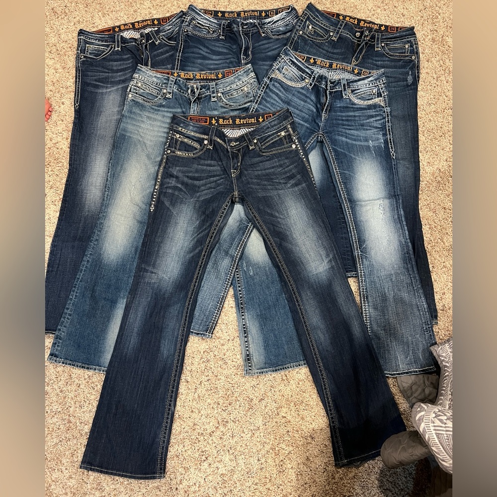 6-Pair Bundle - Rock Revival Bootcut Jeans